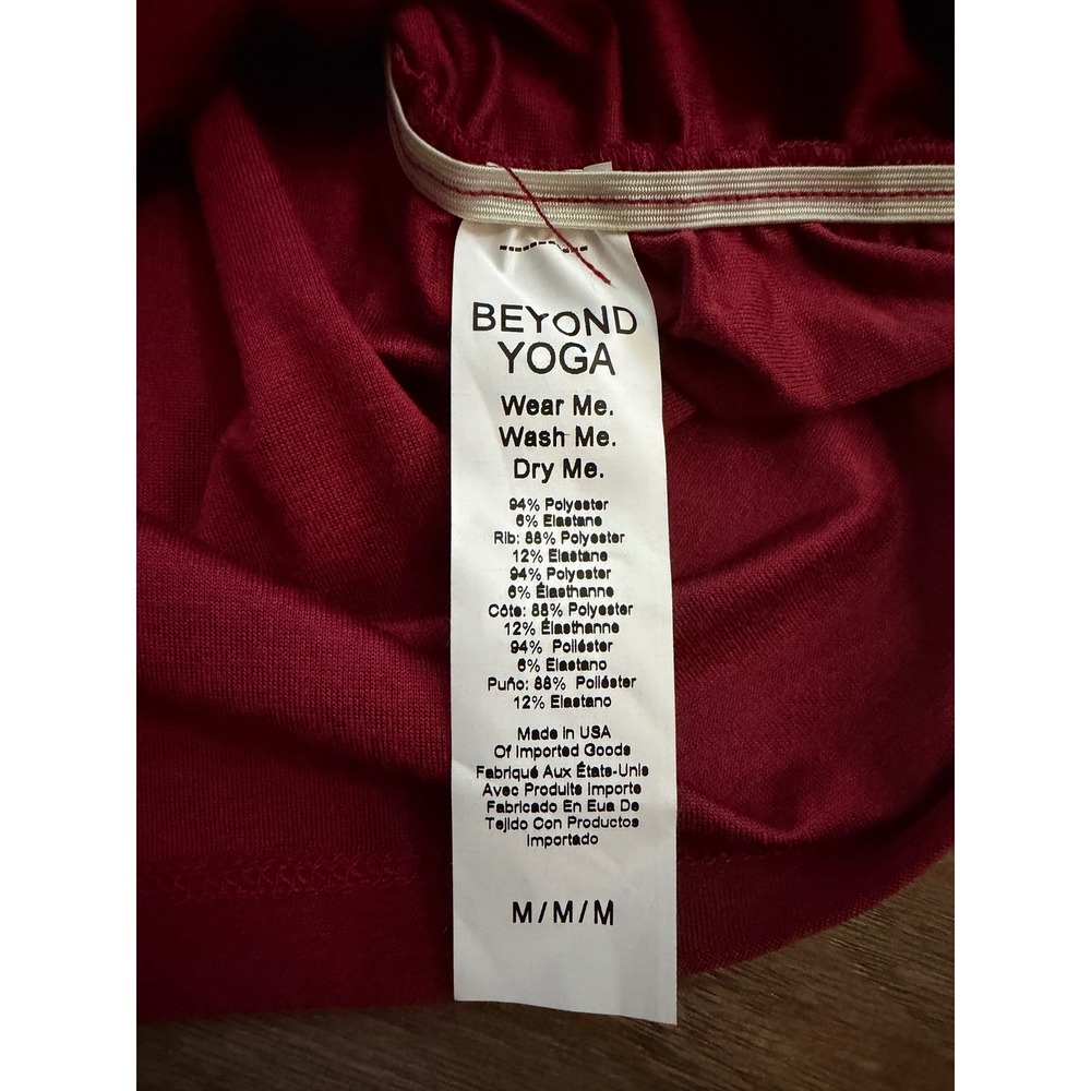 NWT Beyond Yoga Womens Ruched Side Long Sleeve Top Dark Red Burgundy Size Medium - Picture 6 of 6